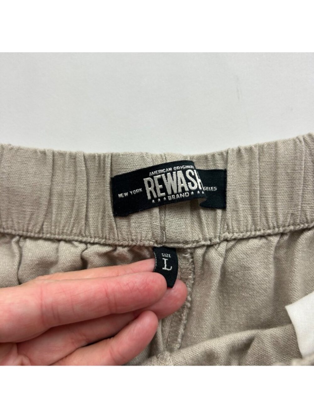 Rewash Natural Linen Blend Wide Leg Lounge Pant L - Picture 3 of 6